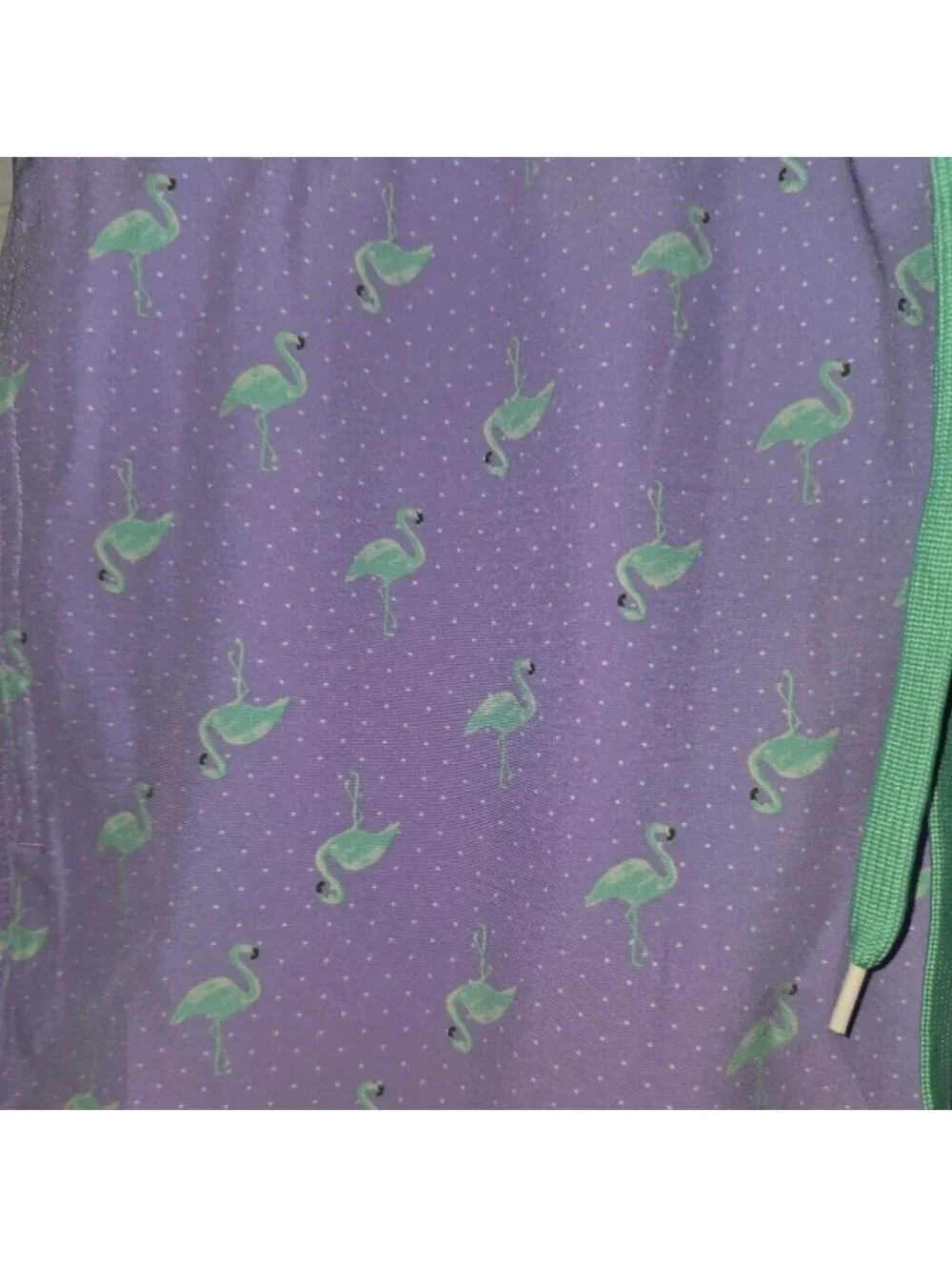 SURF SOCIETY PURPLE/TEAL FLAMINGO PRINT SWIM TRUNKS BOARD SHORTS NWT LARGE